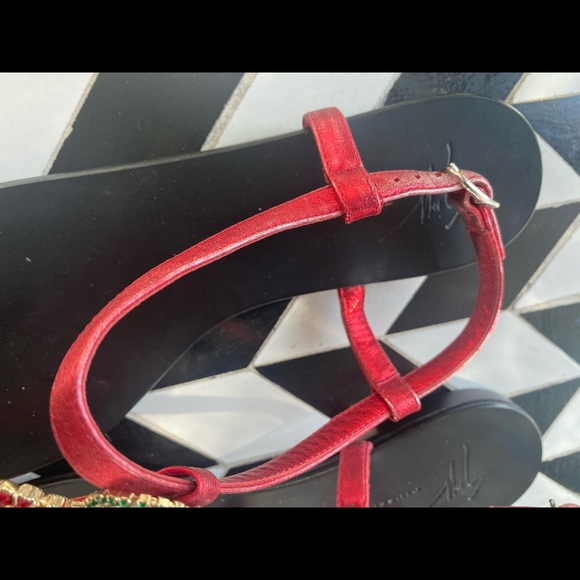 Guiseppi Cherry Red Crystal sandals-NWT - Picture 10 of 12